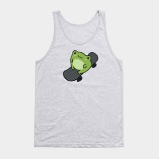 Cute Frog on Skateboard, Kawaii Cottagecore Aesthetic Frog, Skating Lover Tank Top